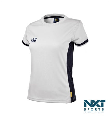 LADIES TRAINING T-SHIRT (WHITE/NAVY)
